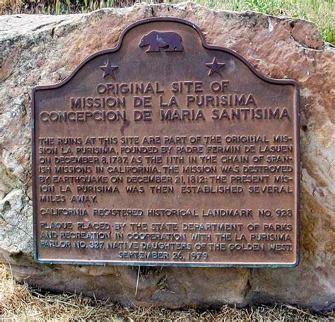 #928: Site of Original Mission and Remaining Ruins of Buildings of Mission de la Purisima ...