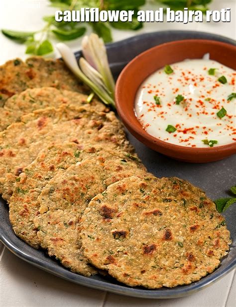 cauliflower and bajra roti recipe | bajra gobi paratha | healthy veg paratha with spring onions