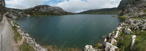 Lago Enol in Picos de Europa National Park in Asturias,Spain,Europe Stock Photo | Adobe Stock