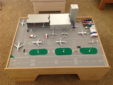 Airport: Kids playtable converted into an airport -all for my plane loving boy!! Kids play table ...