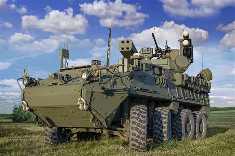 IM-SHORAD mobile air defense system on Stryker A1 armored vehicle ...