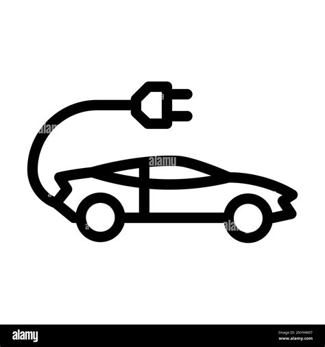 Electric Car Thick Line Icon Stock Photo - Alamy