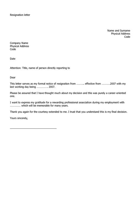 Sample Resignation LetterResignation Letter Sample Formal Letter Sample ...