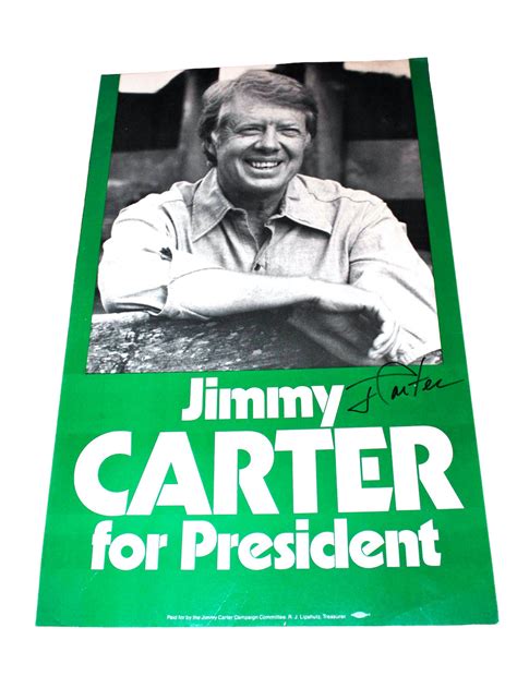 Signed Jimmy Carter Campaign Poster – Collecting the News