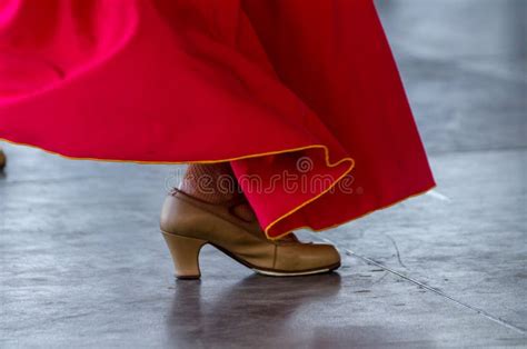 Closeup of a Typical Shoes To the Traditional Spanish Flamenco D Stock ...