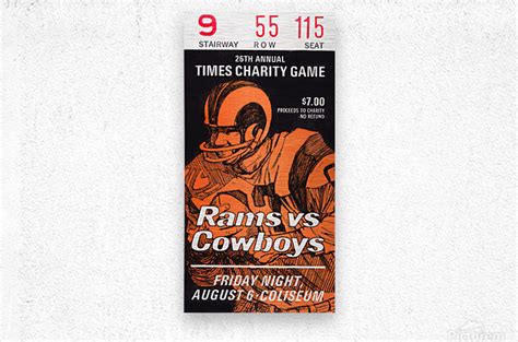 1971 LA Rams vs. Dallas Cowboys Preseason Ticket | Row 1 - Row One Brand