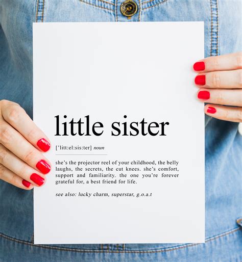 Little Sister Definition Print little sister poster little | Etsy