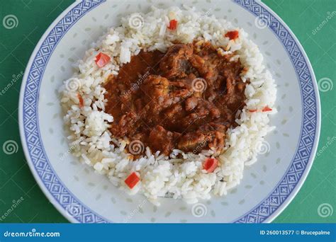 Lamb Rogan Josh with Long Grain Rice Stock Image - Image of dinner ...