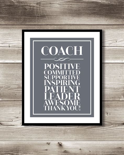 Coach Thank You Print; Gift for your coach; Digital Print; Instant Download; 8x10; appreciation ...