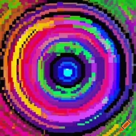 Abstract pixelated circle artwork