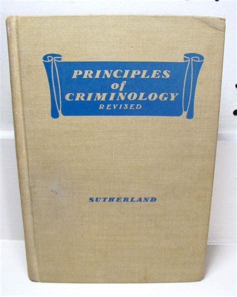 1947 Principles Of Criminology Revised 4th Edition by Edwin Hardin ...