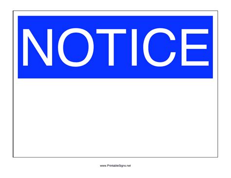 Notice Sign Template Download Printable PDF | Templateroller