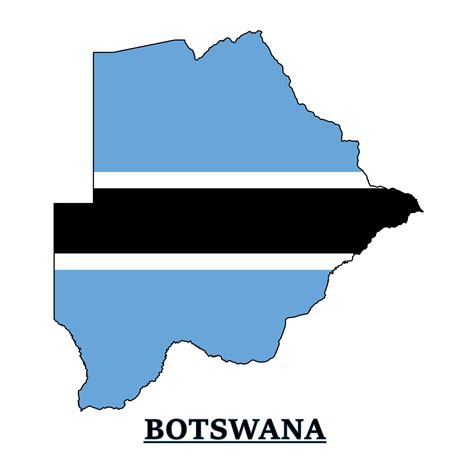 Botswana National Flag Map Design, Illustration Of Botswana Country ...