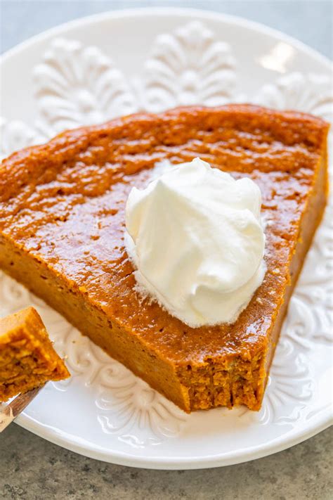 Easiest Ever Crustless Pumpkin Pie Recipe - Averie Cooks