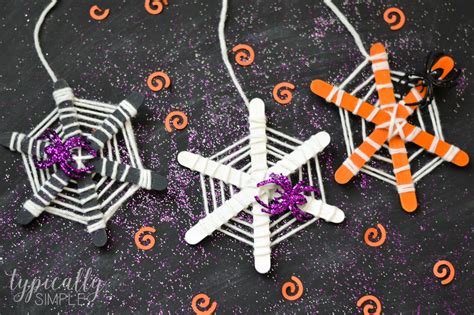 Craft Stick Spiderwebs Halloween Craft - Typically Simple