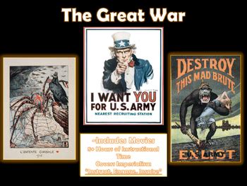 The Story of World War I (Imperialism-World War 1) FREE PPT/Vids (limited time)