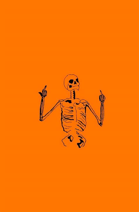 Download Orange Halloween Grunge Skeleton Wallpaper | Wallpapers.com