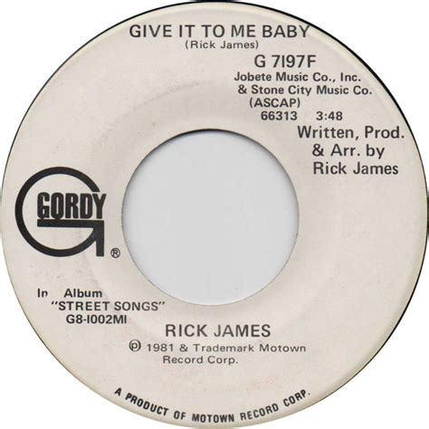 Rick James - Give It To Me Baby (1981, Vinyl) | Discogs