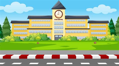 A school building background 669078 Vector Art at Vecteezy