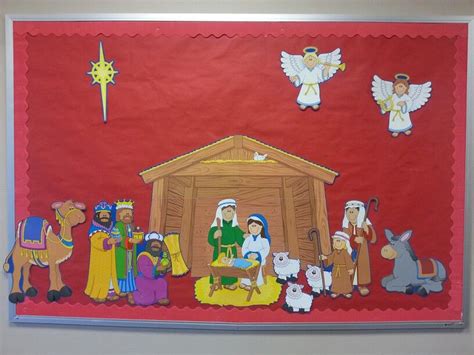 Nativity scene bulletin board Christmas Bulletin Boards, Church Bulletin Boards, Preschool ...