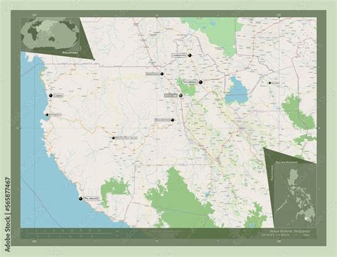 Sultan Kudarat, Philippines. OSM. Labelled points of cities Stock ...