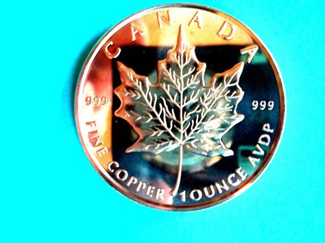 Coin US Canadian Maple Leaf 1 oz Copper Round