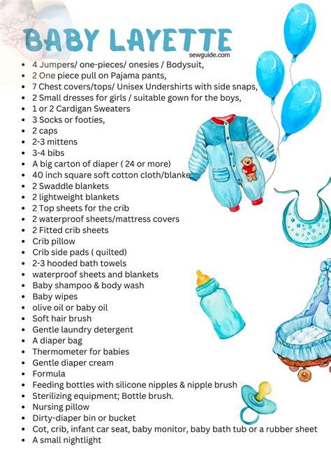 BABY LAYETTE CHECKLIST - essential things for a newborn - SewGuide