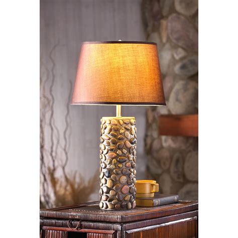 Rustic Cabin-look 24 1/2" Stone-style Table Lamp - 231903, Lighting at Sportsman's Guide