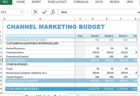 professional-and-cleanly-laid-out-channel-marketing-budget-template - FPPT