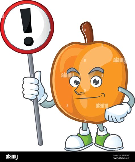 With sign apricot cartoon character for nutritious maskot Stock Vector ...