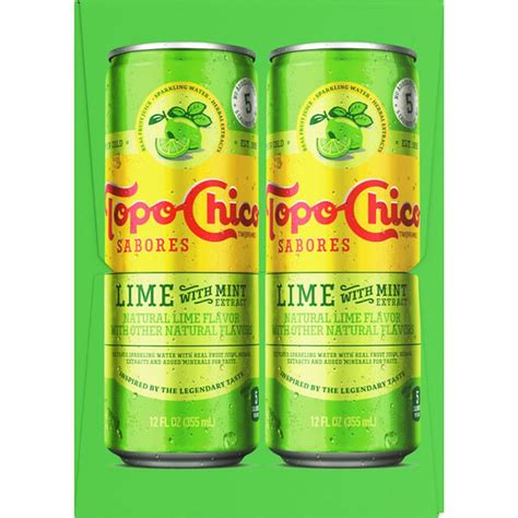 Topo Chico Sabores Lime With Mint Extract Cans (12 fl oz) Delivery or ...