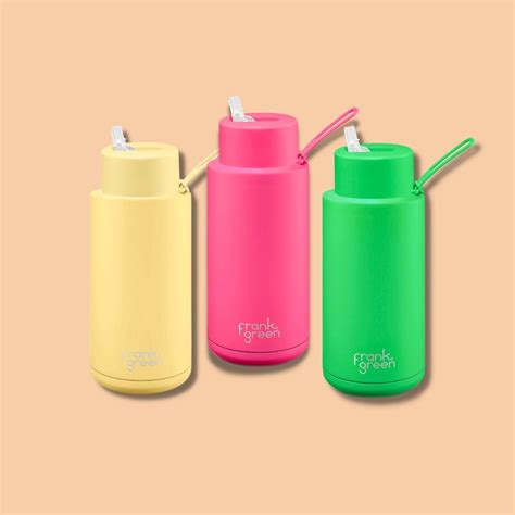 Straw & Button Lid Frank Green Water Bottle — Homing Instincts