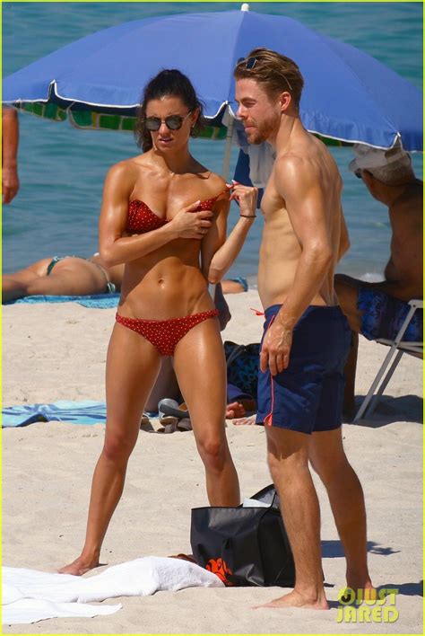 Shirtless Derek Hough Hits the Beach with Girlfriend Hayley Erbert in ...