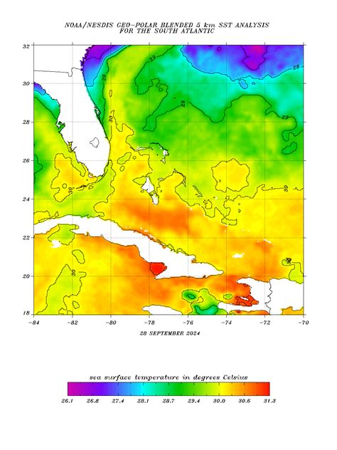 Sea Surface Temperature (SST) for Florida Coastal and Offshore Waters