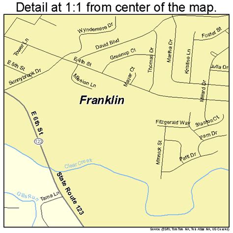 Franklin Ohio Street Map 3928476