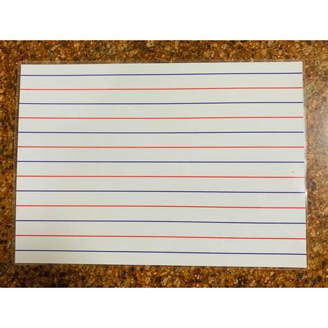 Writing Board - Blue & Red Lines - Erasable - Laminated A4 Size - Thick ...