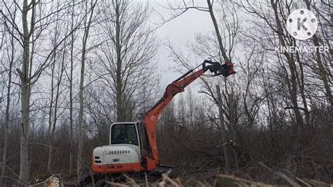 8t excavator & tree shear kx 280 - YouTube