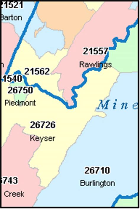 MINERAL County, West Virginia Digital ZIP Code Map