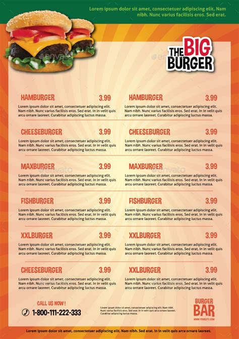 The Big Burger Menu by serzik | GraphicRiver