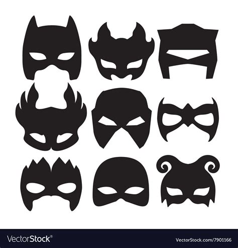 Super hero masks for face character in black Vector Image