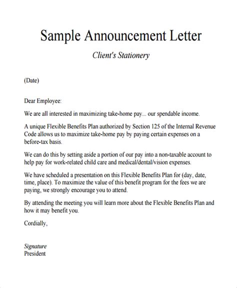 Sample Announcement Letter Template - 9+ Free Documents Download in PDF, Word