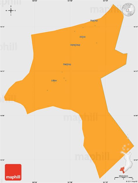 Political Simple Map of Nueva Vizcaya, single color outside