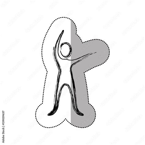 silhouette person stretching icon, vector illustraction design image ...