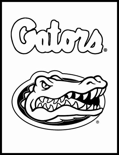 Football Field Coloring Page Best Of Gator Black and White Clipart Clipart Suggest | Florida ...