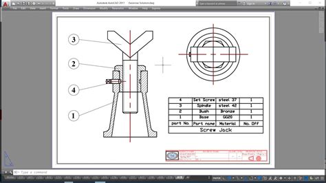 Screw Jack Assembly Drawing - YouTube