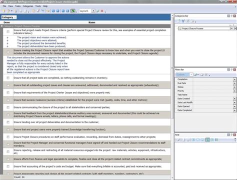 Project Closure checklist - To Do List, Organizer, Checklist, PIM, Time and Task Management ...