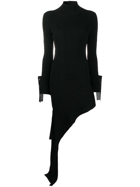 Off-White Draped Asymmetric Knitted Dress - Farfetch