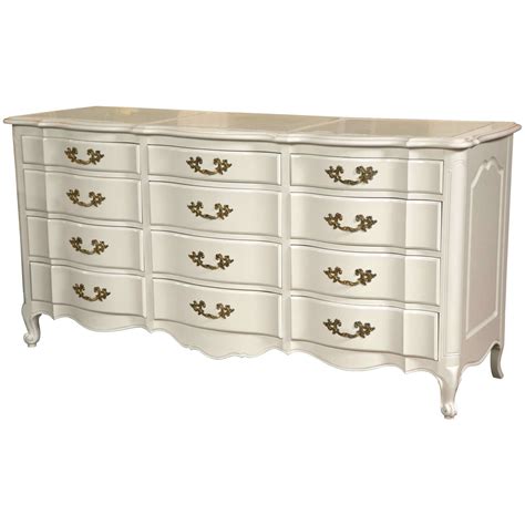 White 12-Drawer Triple Dresser with Marble Top at 1stDibs | white dresser with marble top, white ...