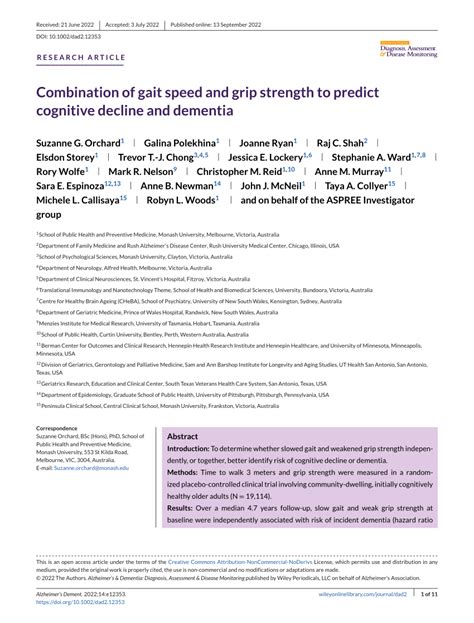 (PDF) Combination of gait speed and grip strength to predict cognitive ...