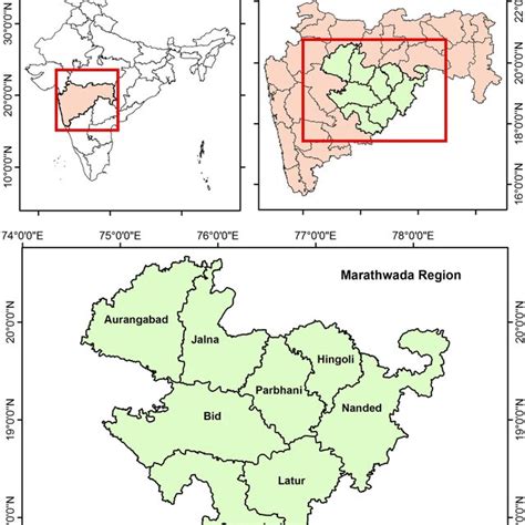 Location of Marathwada Region, Maharashtra, India, and its constituent... | Download Scientific ...